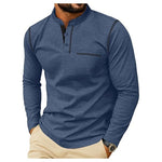 Men's Henley Long Sleeve Button Casual Stylish T-Shirt (Various)