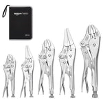 Amazon Basics 5-Piece Locking Pliers And Wire Cutters Set