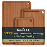 3-Piece Keechee Bamboo Cutting Board With Juice Grooves (Carbonized)