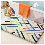 LUMI Bathroom Rugs With Colorful Line (16" X 24")