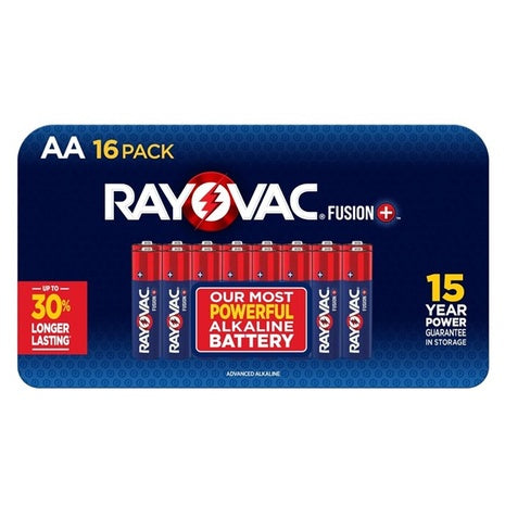 16 Rayovac AA Fusion Premium Alkaline Batteries