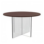 Valore Collection 28" Acrylic Side Table With Walnut Top