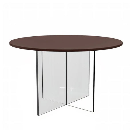 Valore Collection 28" Acrylic Side Table With Walnut Top