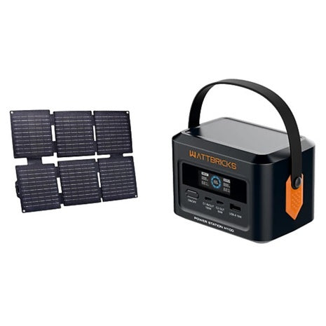 Wattbricks Portable 100W Power Station And Solar Panel Bundle