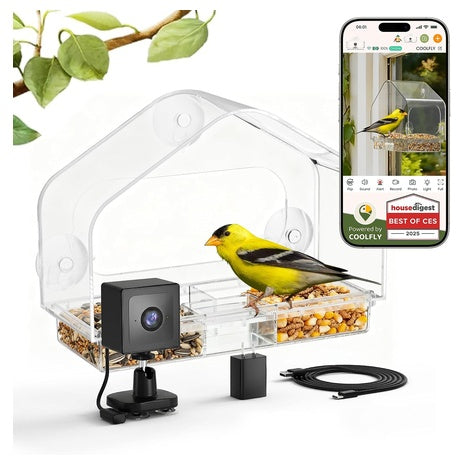 RichBird Smart Window Bird Feeder W/ 2K Camera & AI Identification