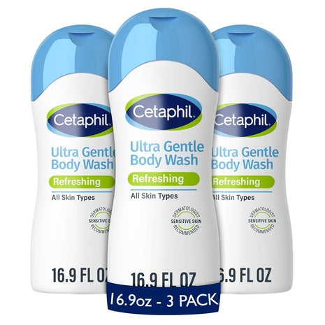 3-Pack 16.9oz Cetaphil Ultra Gentle Refreshing Body Wash