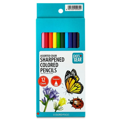 12 Sharpened Colored Pencils