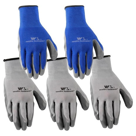 5 Pairs Wells Lamont Nitrile Work Gloves (Large)