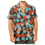 Wuslkdoghqog Men' Beach Button Up Hawaiian Shirt