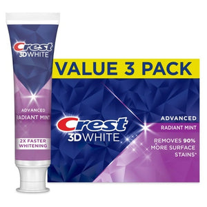 3-Pack 3.3oz Crest 3D White Advanced Teeth Whitening Toothpaste