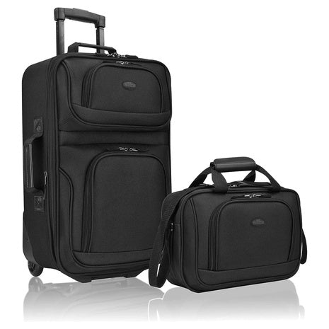 U.S. Traveler Rolling Carry-on Suitcase & Tote Set