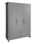 Nestfair 47.2" Wardrobe With 3-Doors, 2-Drawers, And 2-Hanging Rods
