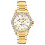 Bulova Ladies Marine Star Series L 3-Hand Day Date Quartz Diamond Watch