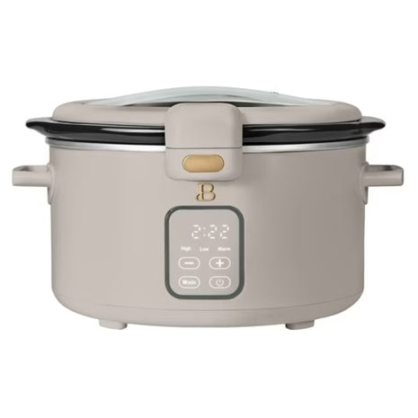 4-Qt Beautiful Digital Slow Cooker With Hinged Locking Lid