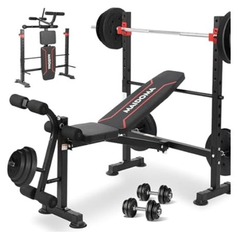 Maidoma 6-in-1 Standard Adjustable Weight Bench Set