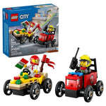 LEGO City Pizza vs. Fire Truck Race Car