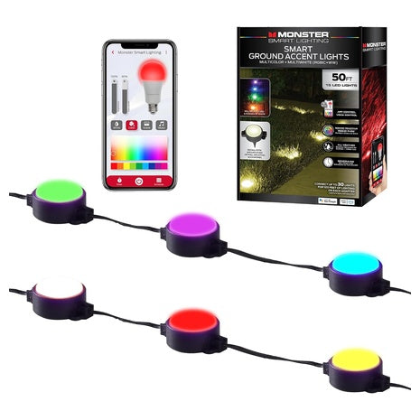 50ft Monster Smart Lighting Outdoor Ground Lights With RGBICWW