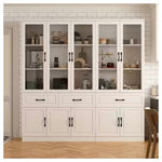 12-Shelf White Wood Standard Bookcase