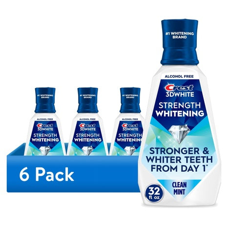 6 Bottles Crest 3D White Strength Mouthwash (32oz)