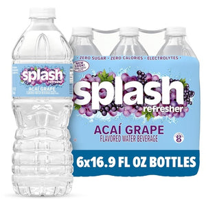 6 Bottles Splash Refresher Flavored Water (Acai Grape)