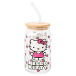 Hello Kitty Strawberry Glass Tumbler w/ Bamboo Lid & Straw