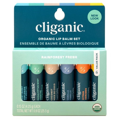 6-Count Cliganic Organic Lip Balm Set (Assorted Flavors)