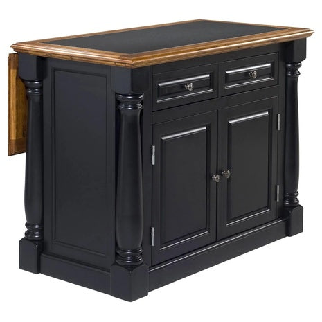 Monarch Black/Distressed Oak Kitchen Island W/ Granite Top By Home Styles