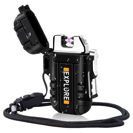 LcFun Outdoor Windproof Dual Arc Electric Waterproof Lighters