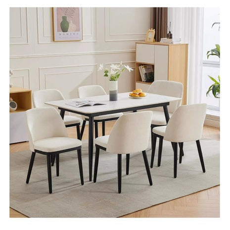 Set Of 6 Gaomon Modern Dining Chair Set With Curved Back