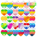 30 Pack Heart Pop Fidget Keychains