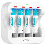 4-Pack Czvv Rechargeable AAA Lithium 1.5V Batteries