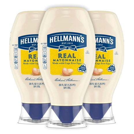 3 Squeeze Bottles Hellmann’s Real Mayonnaise