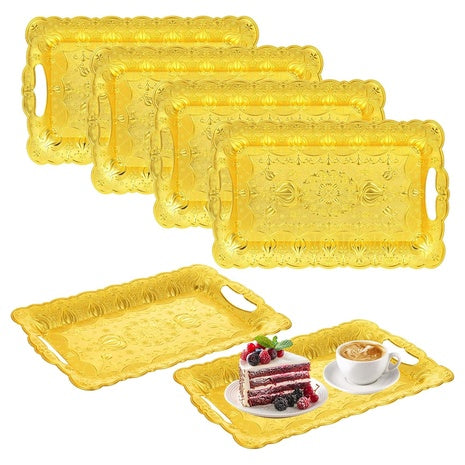 6 Gold Serving Trays