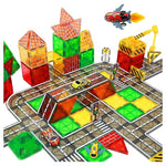 Magnetic Tiles Construction Set with Crane
