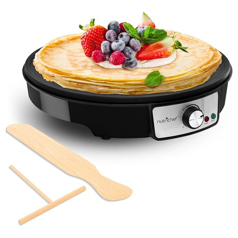 NutriChef 12″ Nonstick Electric Crepe Maker & Griddle