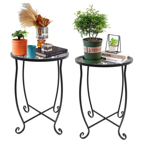 2-Pack Weather Resistant Metal Patio Side Table