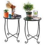 2-Pack Weather Resistant Metal Patio Side Table