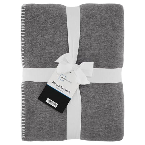 2-Piece Mainstays Super Soft Grey Stone Fleece Bed Blanket