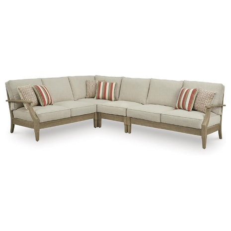4-Piece L-Shape Outdoor Sectional Patio Conversation Furniture Set