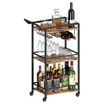 3-Tier Rolling Bar Cart
