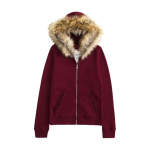 Women's Faux Fur-Lined Full-Zip Hoodie