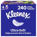 240-Count (4-Pk X 60-Ct) Kleenex Ultra Soft Facial Tissues