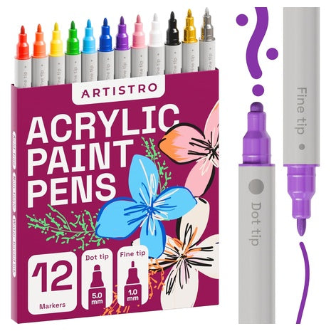 12 Dual Tip Acrylic Paint Pens