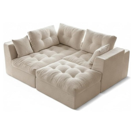 104" L Shaped Modular Sectional Sofa With Ottoman