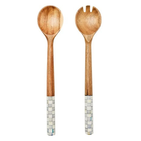 Enamel & Wood Salad Servers