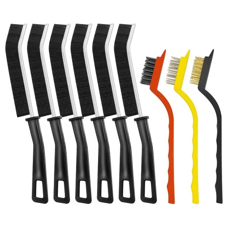 9-Pieces Hard Bristle Crevice Cleaning Brush