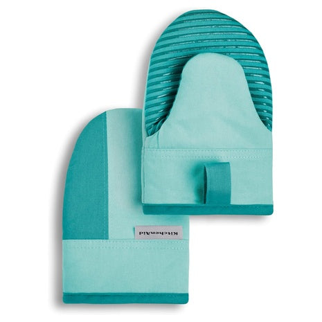 2-Piece KitchenAid Beacon 2-Tone Non-Slip 5.5" X 8" Mini Oven Mitt Set