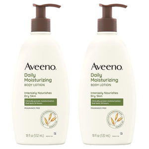 2 Bottles Aveeno Active Naturals Daily Moisturizing Lotion (18oz)