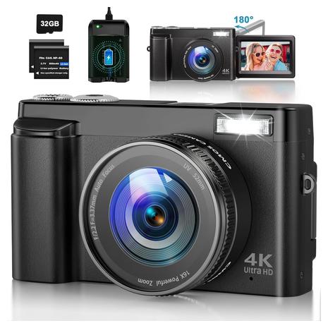 48MP Autofocus Digital Camera w/ Flip Screen