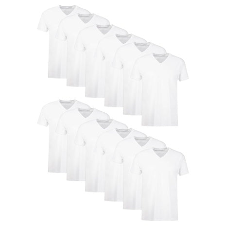 12 Hanes Men’s Cotton V-Neck Undershirts